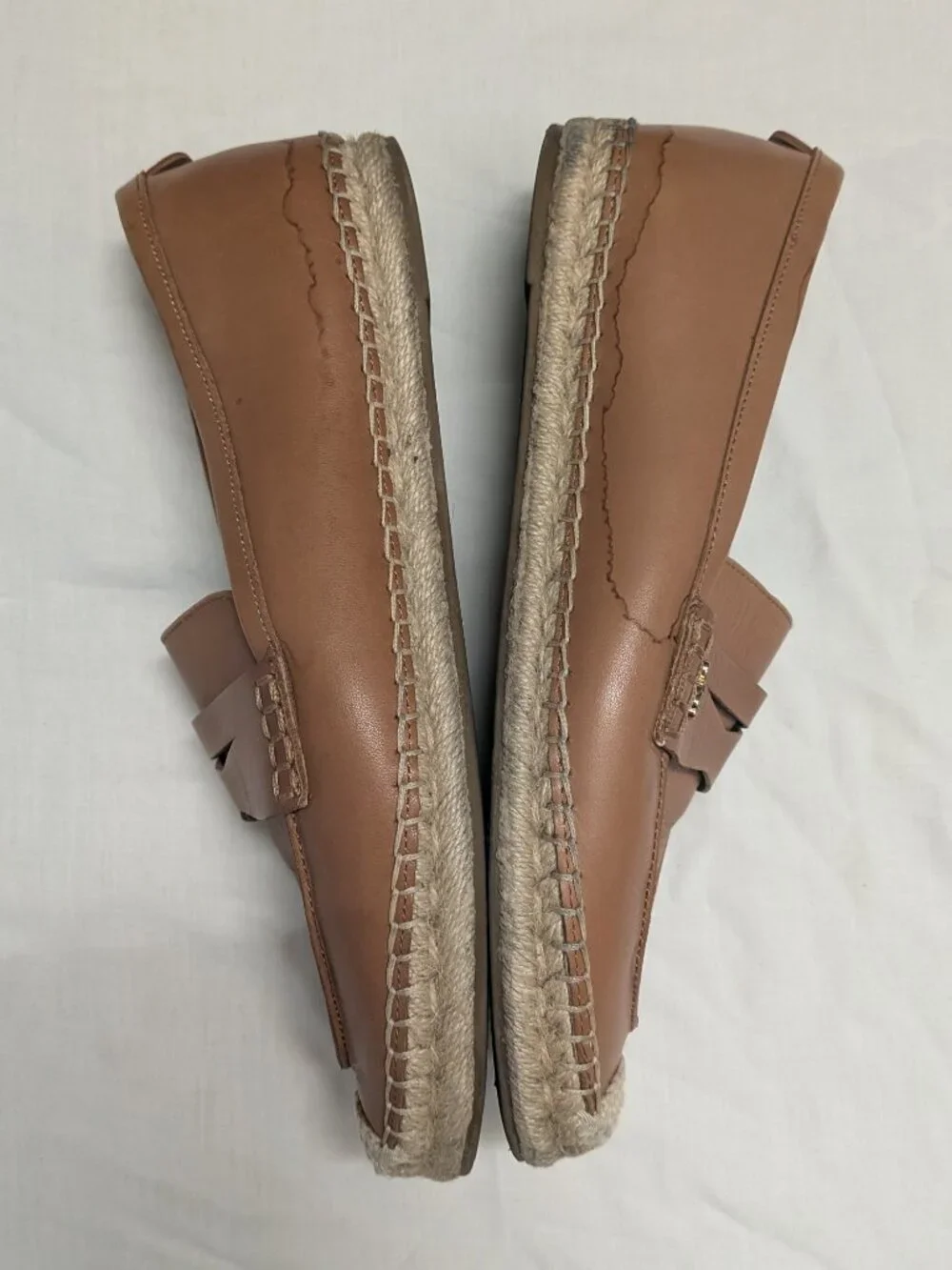 Sam Edelman Men's Tan Leather Espadrille Penny Loafers